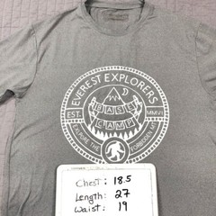 Avalanche Everest T Shirt Men Medium Gray Base Camp Graphic Hiking Big Foot