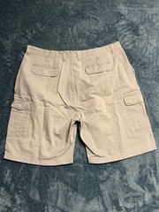 Foot Locker Cargo Shorts Mens 38 Tan Khaki 100% Cotton Twill Flat Front Outdoor
