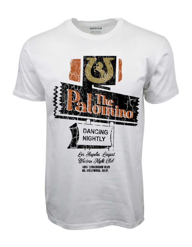 90s THE PALOMINO HOLLYWOOD VINTAGE WASH LOOK GRAPHIC WHITE T-SHIRT
