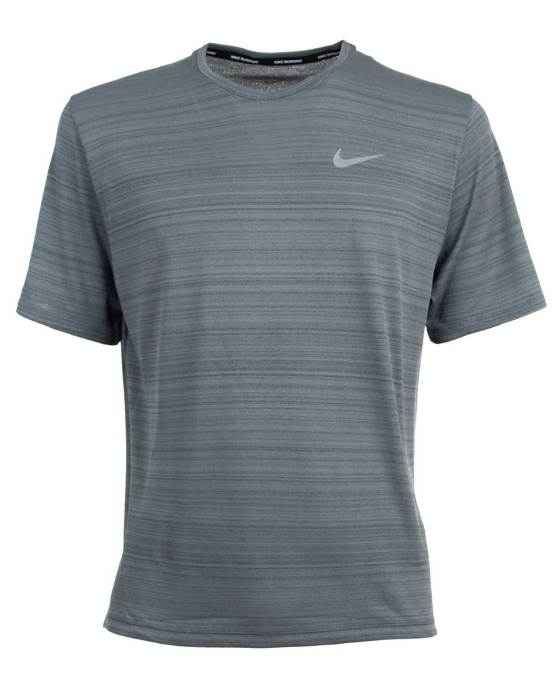 NIKE Miler Short Sleeve Running T-Shirt sz 2XL XX-Large Smoke Gray Reflective