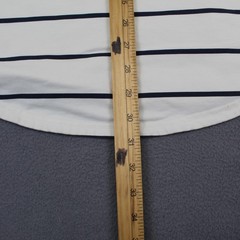 BYLT Shirt Mens Large White Striped Drop Cut S/S Lux Curved Hem Crewneck Tee