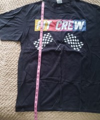 Pit Crew Racing T-Shirt Mens L Checkered Flag Port & Company 100% Cotton NEW