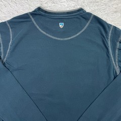Kuhl Shirt Mens Medium Teal Kommando Crew Neck Long Sleeve Zipped Pocket Tee M