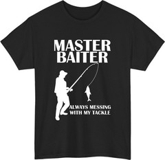 Master Baiter Funny Fishing T-Shirt – Always Missing Fisherman Meme Unisex Tee