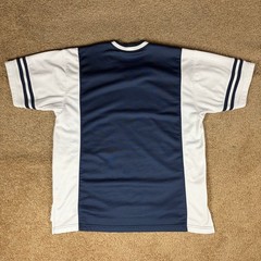 Vintage Nike Mesh Striped Blue White V Neck T Shirt White Tag Mens Sz XL