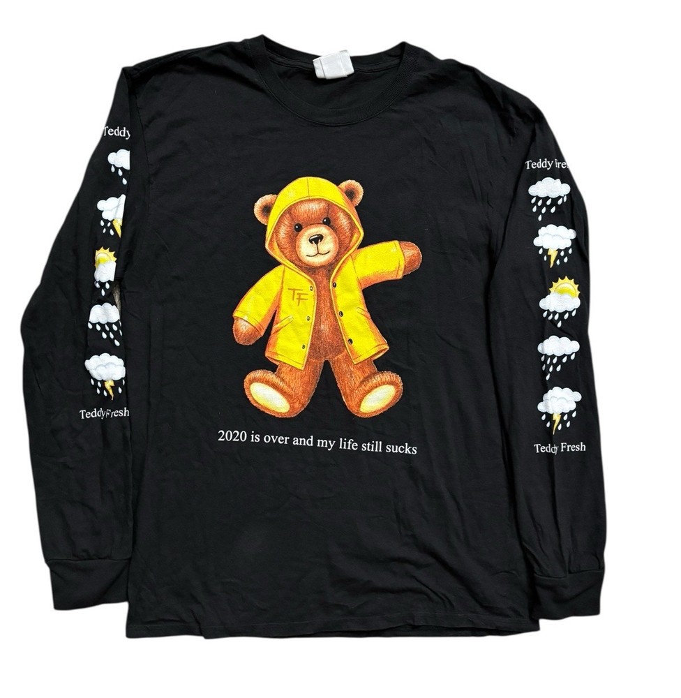 Teddy Fresh Shirt Mens Size Medium Black “2020 is over and my life still sucks”
