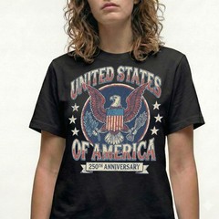 United States Of America 250th Anniversary Eagle Crest Vintage T-Shirt