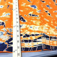 Vtg African Dashiki Shirt XL Orange Tie Dye Embroidered Africa Map Hippie Tunic