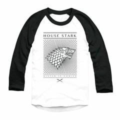 House Stark Black and White Raglan from Game of Thrones