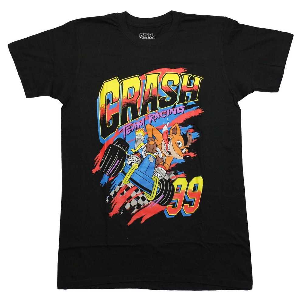 Crash Bandicoot New Adult T-Shirt- Crash Team Racing 99 Color Splash Image