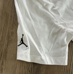 Jordan Shirt Mens LG White Black Embroidered Jumpman Logo Nike Air Tee NWT