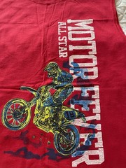 Faded Glory Young Man Red Motorcycle Graphic Sleeveless Crew Tank Top XXL