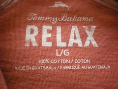Tommy Bahama Relax T Shirt L Orange Thirst Things First 100% Cotton Chest 47 In