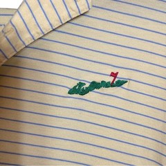 Peter Millar Vintage Tag Yellow Striped Polo Shirt with Textured Fabric XXL