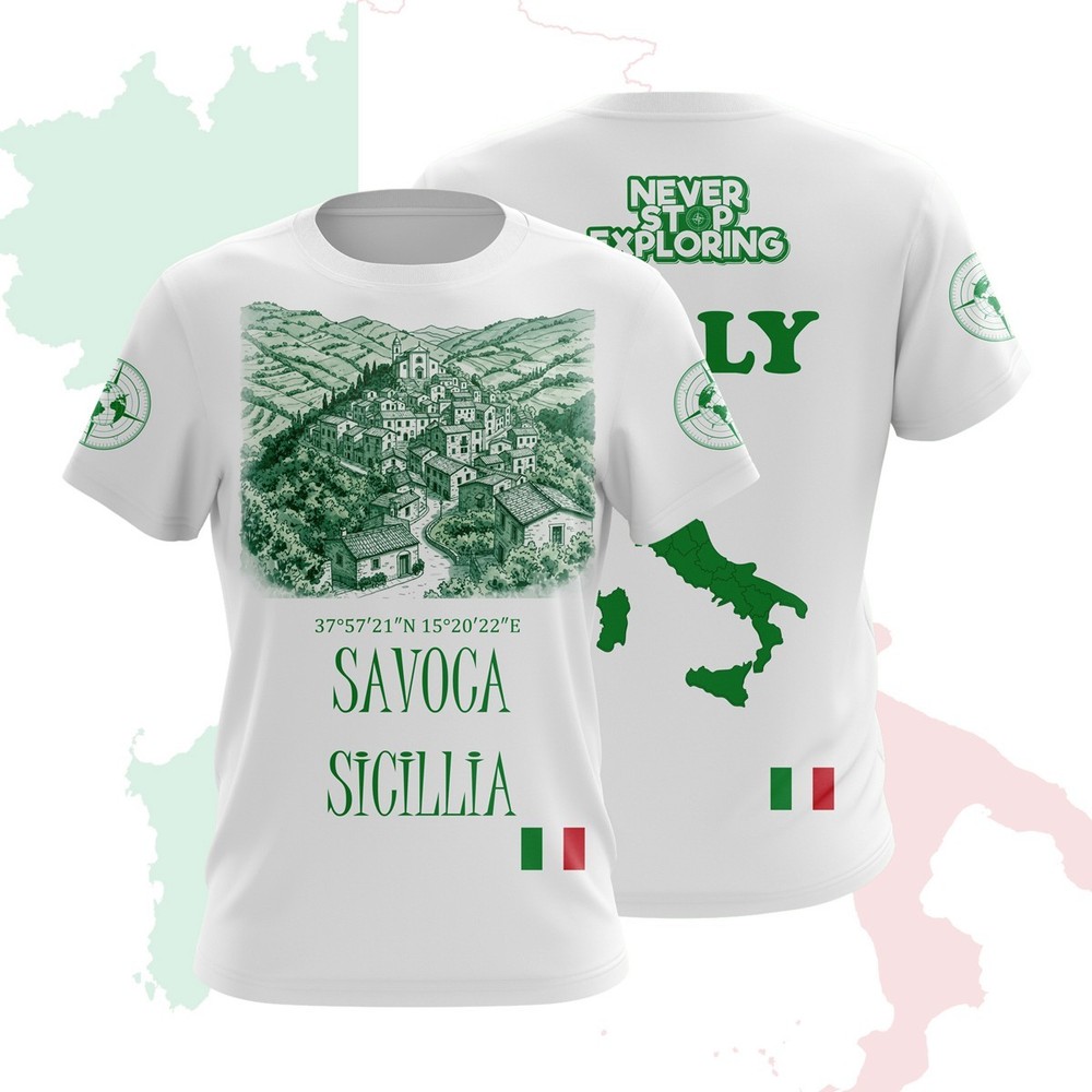 Savoca Sicily Italy Graphic T-Shirt Godfather Village Travel Souvenir Tee