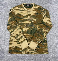 Double RL RRL Shirt Mens M Henley Sportsman Wetland Print Long Sleeve Rare