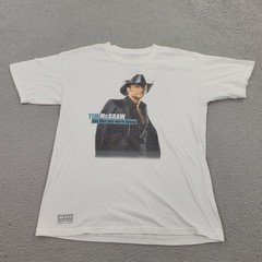 Tim McGraw Shirt Mens Large Live Like You Were Dying White Graphic Short Sleeve