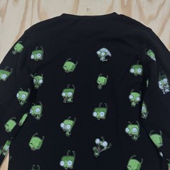 Vintage Invader Zim Thermal Shirt Mighty Fine Medium 2006 Hot Topic Y2K Cartoon