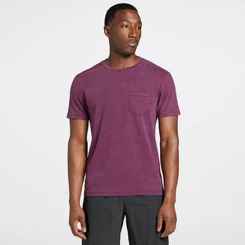 VRST Men’s Essential Pocket Tee, Dark Cranberry, Medium
