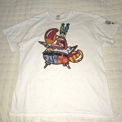 Mr. Krabs Britto Graphic T-Shirt Men’s L White Delta Pro Weight Spongebob Tee