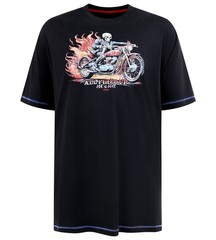 D555 Dewsbury Men’s Skeleton On A Bike Print Fashion Short Sleeve T-shirt