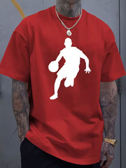 Men’s Basketball Graphic T-Shirt Crew Neck Short Sleeve Fashion Comfortable Tee