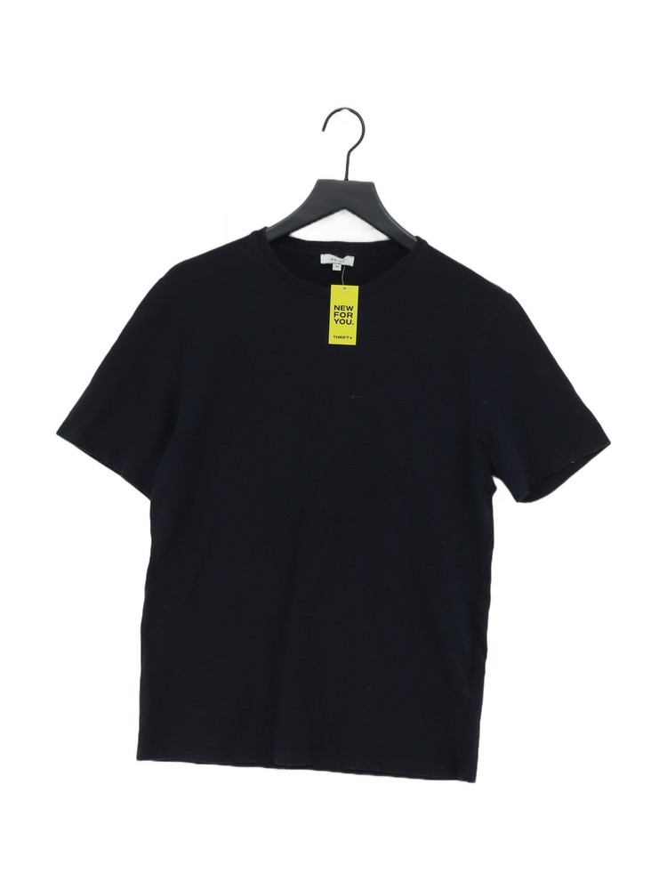 Reiss Men’s T-Shirt M Blue Cotton with Polyester, Elastane Basic