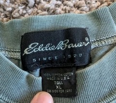 Eddie Bauer Vintage Tall XL Green Logo Graphic Crew T-Shirt
