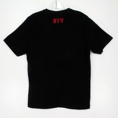 Sz L 2004 Rock The Vote DKNY JEANS Studded T-shirt ~ Black 95% Cotton 5% Spandex