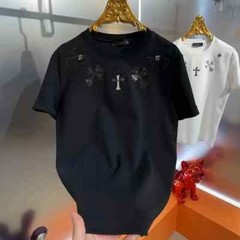 New Men Luxury Diamond Cross Rhinestones Fashion T-Shirt High Quality 3 Colors