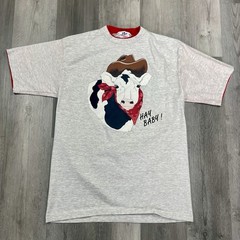 Vintage 1992 Hay Baby Funny Cow Size XL Country Farm Animal Cowboy Nature Tshirt
