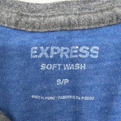 Express Soft Wash T-shirt Men S/P Blue & Gray V-Neck .#45367