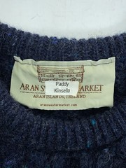 Other Brands: aransweatermarket Knit Sweater (Thick), XL, Wool, NVY, Solid Color