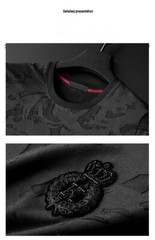 Fashion Camouflage Trend Embroidery Summer Short Sleeve Luxury Men Black T-Shirt