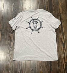J. Crew Graphic Print T Shirt Men’s Large Gray Cotton Polyester