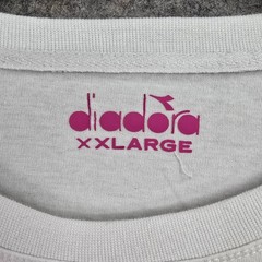 Diadora T-Shirt Men’s XXL White Equipe Atomo Trainer Long Sleeve Graphic Tee