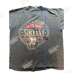Mens Grunge Band Tee Nirvana Seattle Washington Black Graphic T-Shirt XL AAA