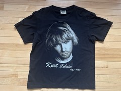 Vintage 90s Kurt Cobain Memorial The Roxx Black T Shirt Single Stitch Size L