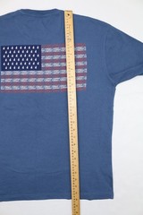Johnnie-O Mens Graphic Tee JO Flag XX Wake Blue Size Small American Flag Cotton