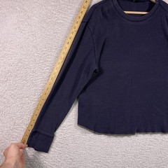 Vintage GAP Thermal Shirt Mens XL Navy Heavyweight Waffle Knit Y2K Grunge 90’s