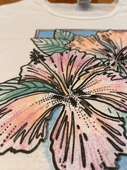 Vintage 1990’s Hawaiian Hibiscus Flower Print T-Shirt Size Large Tropical