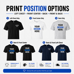 Custom Text T-Shirt Personalized Name Logo Men’s Crew Neck Tee S-5XL