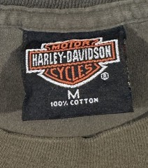 VTG Harley Davidson T-Shirt Mens Medium Green Long Sleeve ATX Central Texas USA