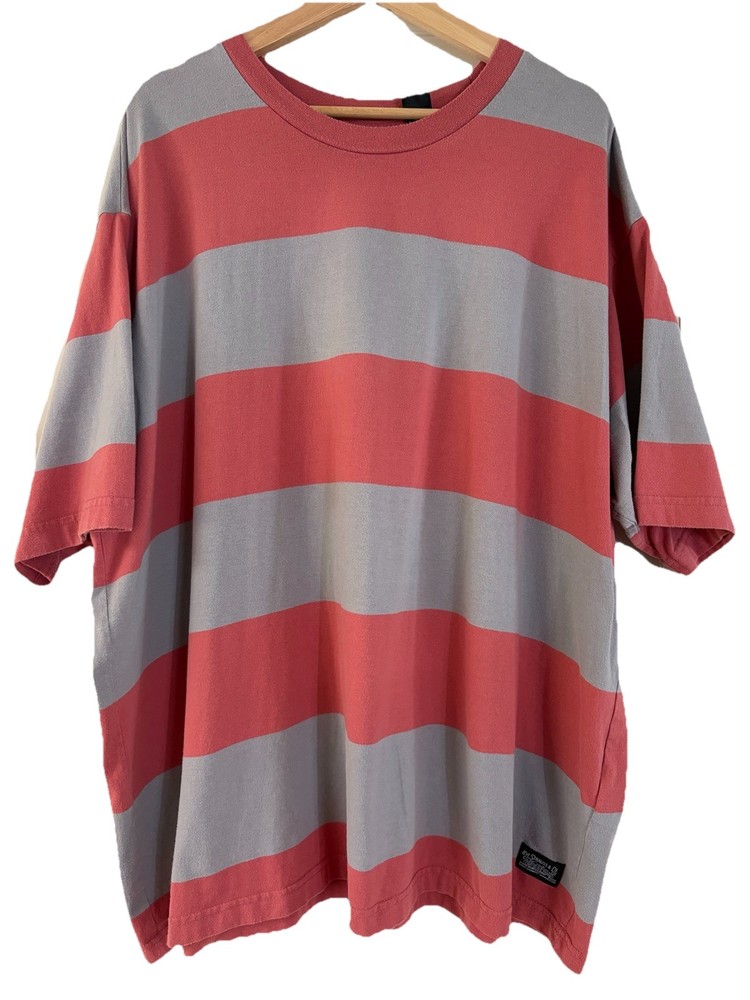 Vintage Levi’s XXL T-Shirt Wide Striped Cotton Tee Brick Red & Gray Relaxed Fit