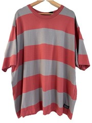 Vintage Levi’s XXL T-Shirt Wide Striped Cotton Tee Brick Red & Gray Relaxed Fit