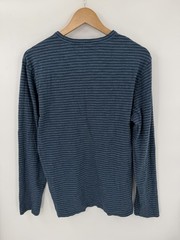 Vince Men’s Striped Double-Knit Pima Cotton Long-Sleeve T-Shirt Size Medium
