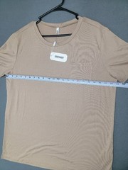 NWT~COOFANDY Men’s T Shirt Short Sleeve Crew Neck Tee Shirt LARGE 1-Pocket BEIGE