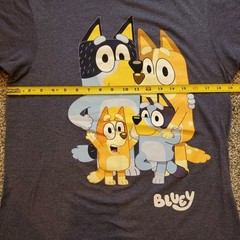 Bluey Family T-Shirt Unisex Medium Blue 50/50 Cotton-Poly Short Sleeves