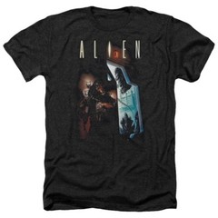 Trevco Men’s Alien Acid Drool Heather Adult T-Shirt, Corner Heather Black, M