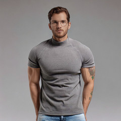 Men’s Muscle Slim Fit T Shirt Streetwear Solid Colors Boy Friend Style Gym High